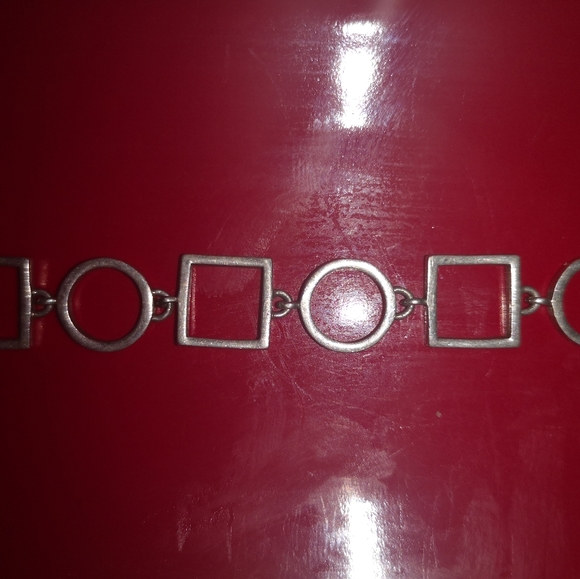 Unique circle/square Sterling silver bracelet - Picture 4 of 6